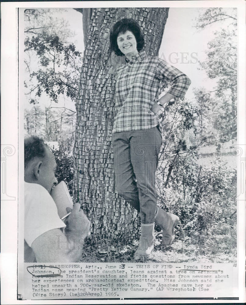 1965 Press Photo Lynda Bird Johnson archeologist - Historic Images