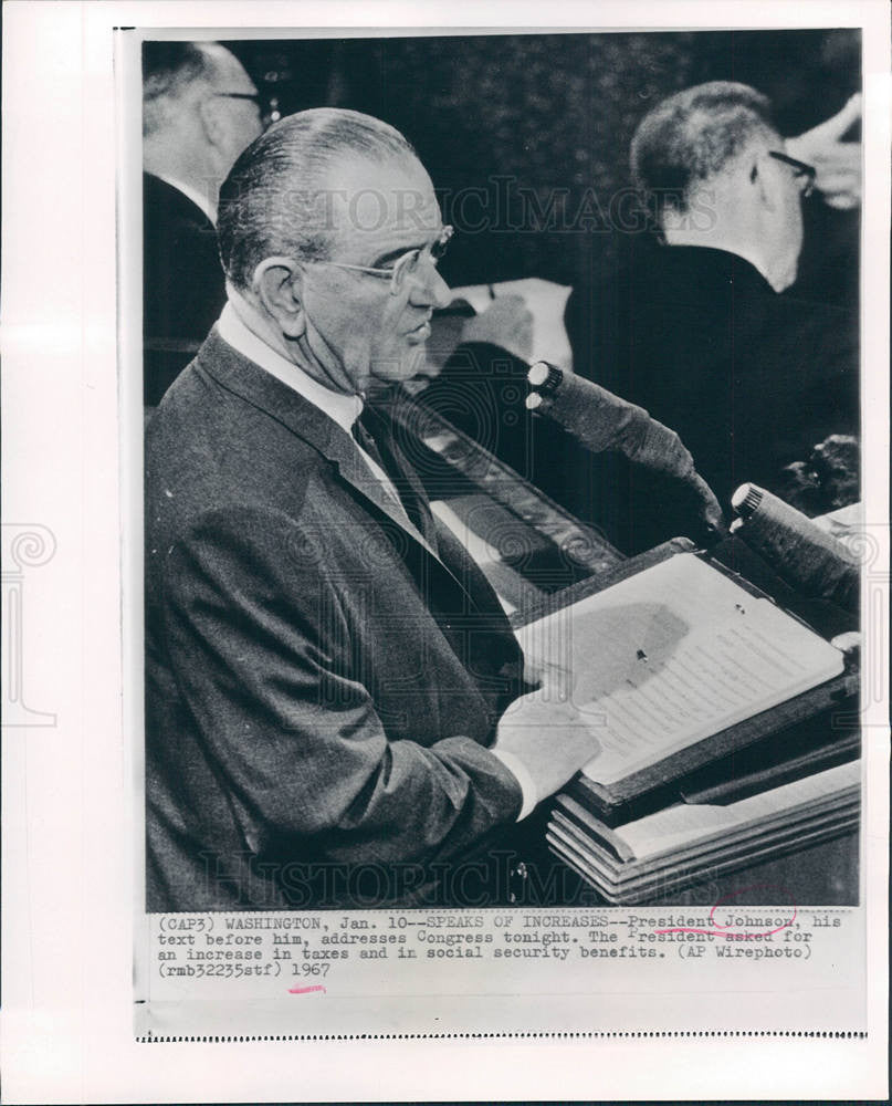 1967 Press Photo Johnson President - Historic Images
