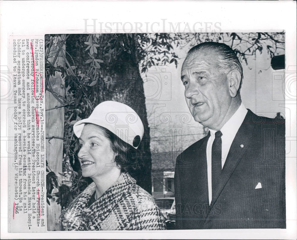 1966 Press Photo Lyndon Baines Johnson President us - Historic Images