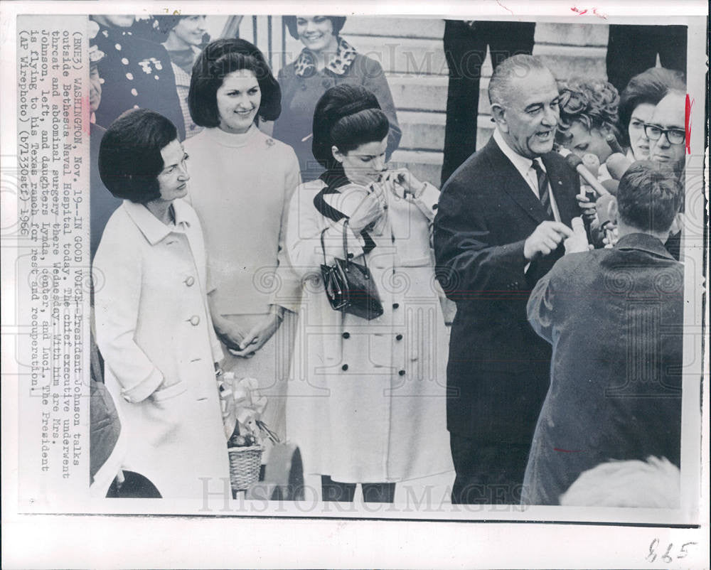 1966 Press Photo Lyndon Johnson LBJ President surgery - Historic Images