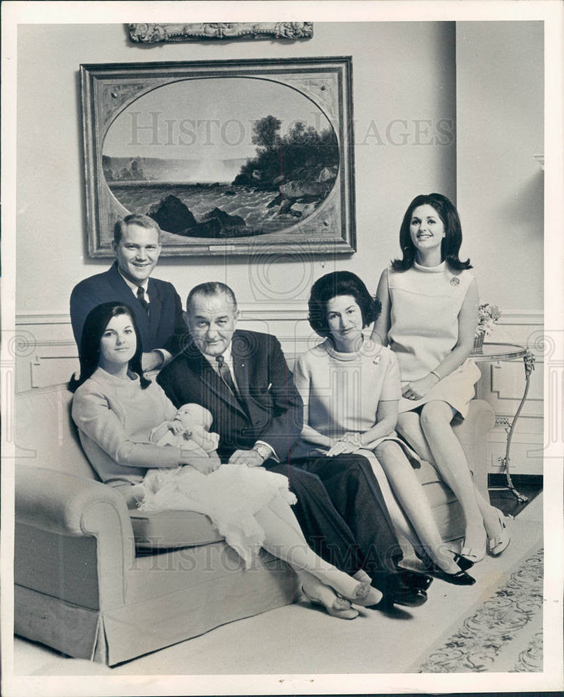 1967 Press Photo First Family President Johnson Luci - Historic Images