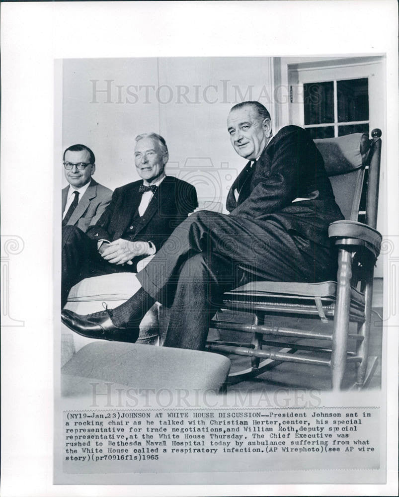 1965 Press Photo Lyndon B.Johnson President USA - Historic Images