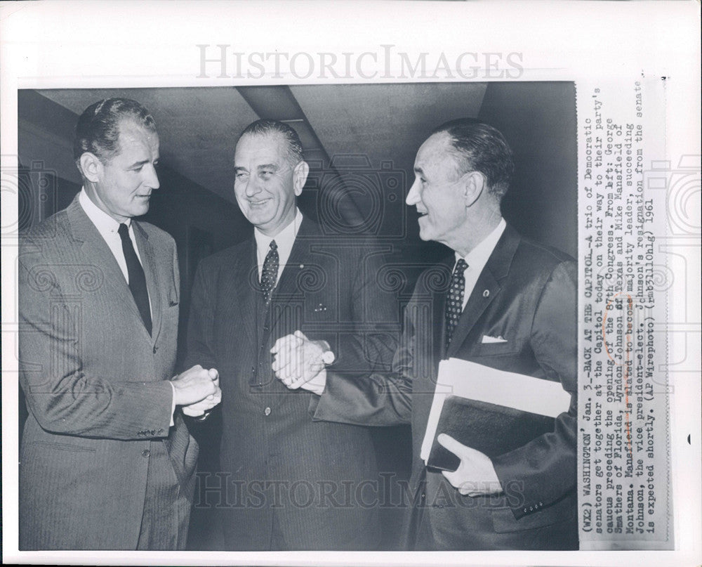 1961 Press Photo George Smather Lyndon Johnson - Historic Images