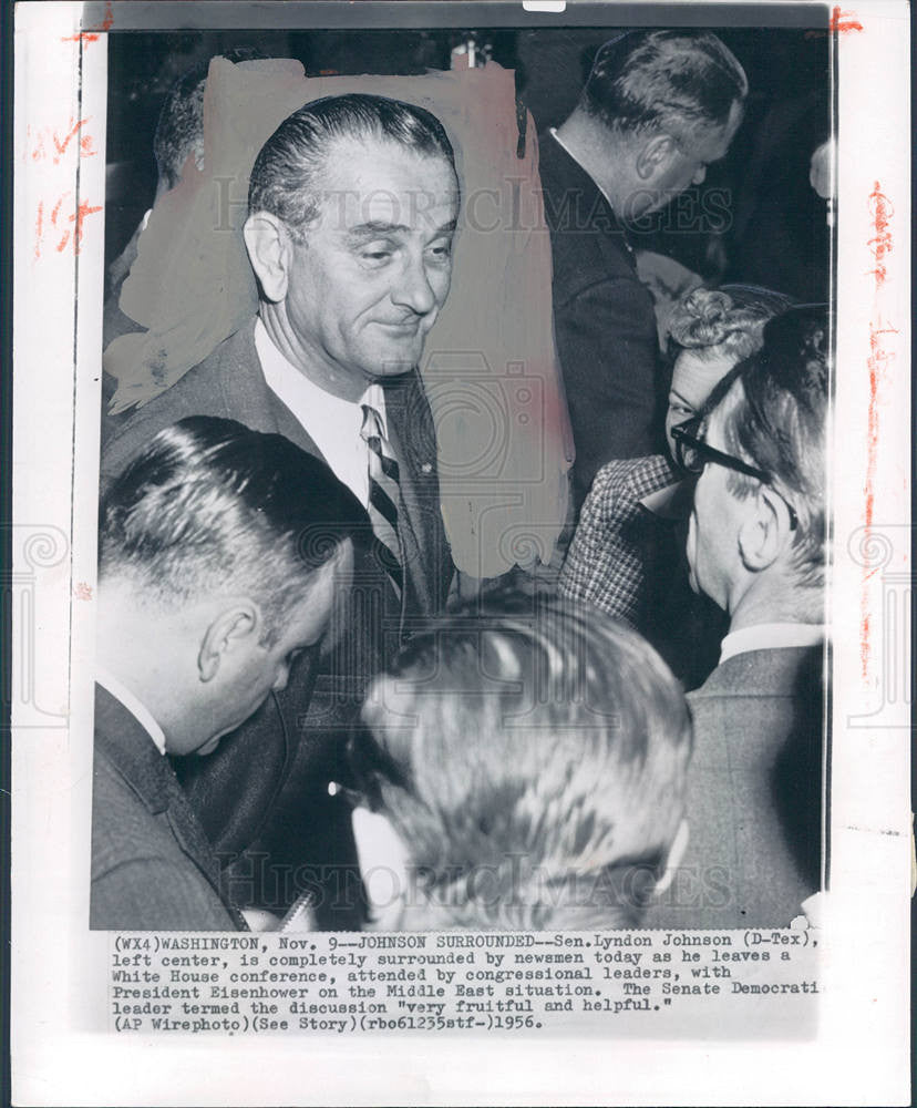 1956 Press Photo Lyndon B.Johnson President USA - Historic Images