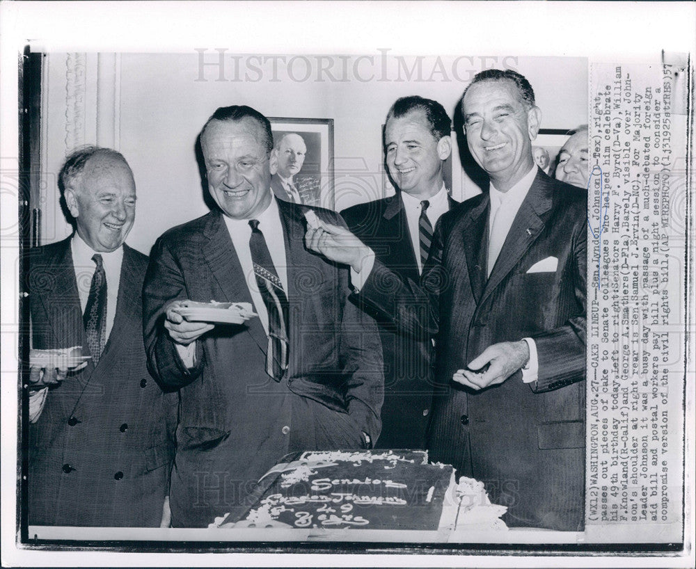 1957 Press Photo Lyndon B.Johnson President USA - Historic Images