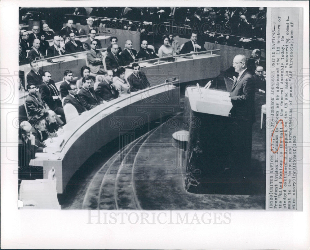 1963 Press Photo Lyndon B.Johnson President USA - Historic Images