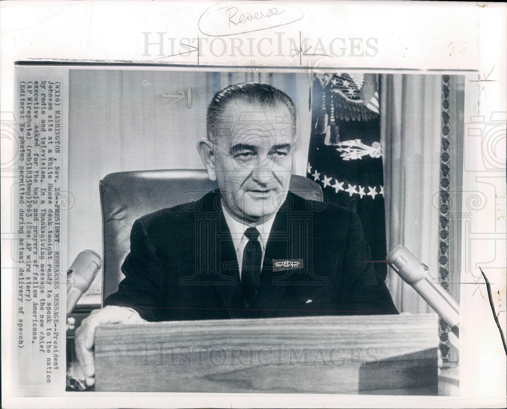 1963 Press Photo President Johnson - Historic Images