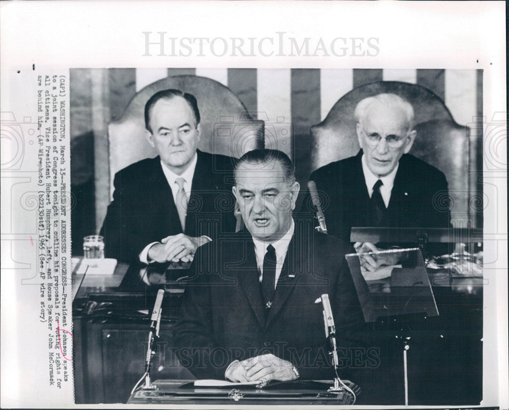 1965 Press Photo Lyndon Johnson President - Historic Images