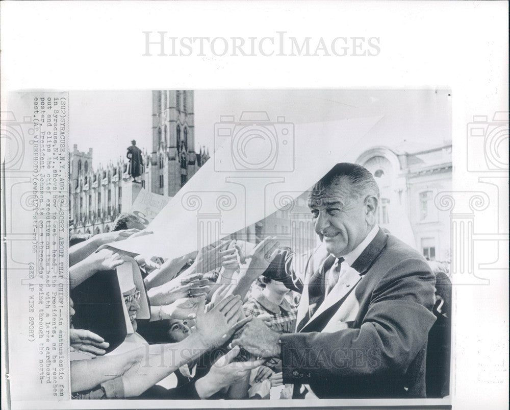 1966 Press Photo Lyndon B. Johnson  President - Historic Images