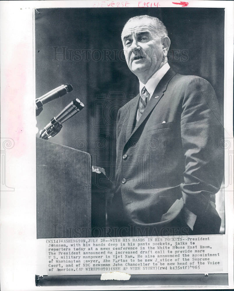 1965 Press Photo lyndon johnson vietnam conference - Historic Images