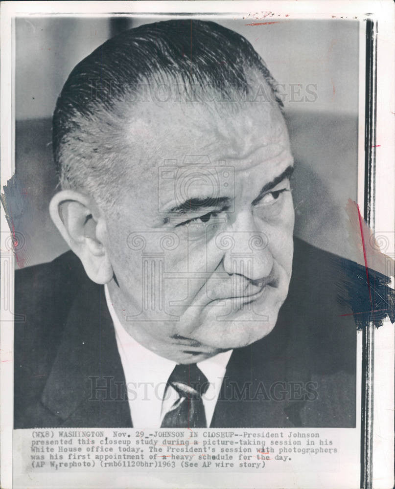 1963 Press Photo President Lyndon Johnson - Historic Images