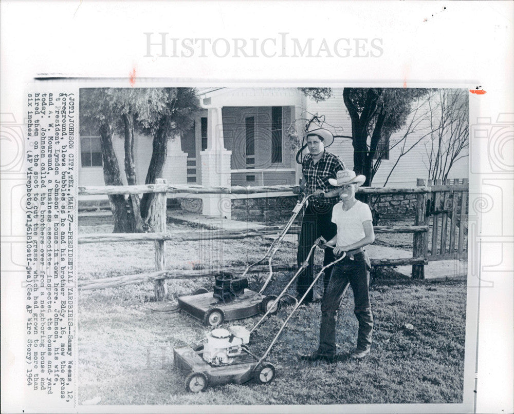 1964 Press Photo lyndon johnson mow a.w. moursund - Historic Images