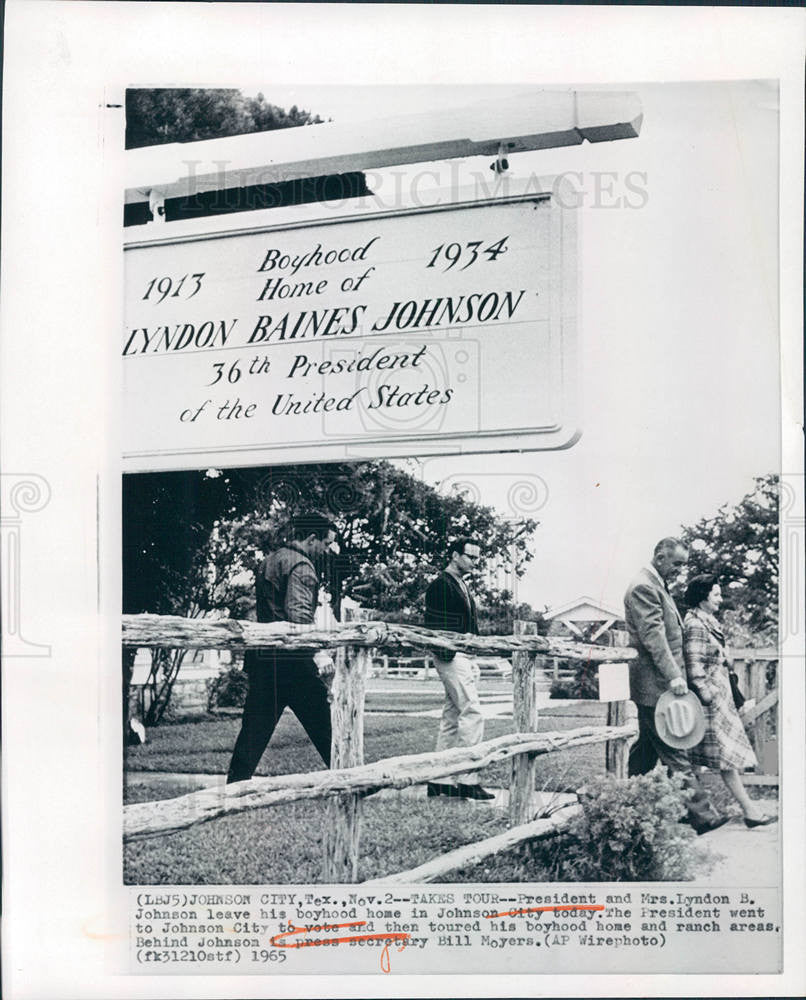 1965 Press Photo Johnson President - Historic Images