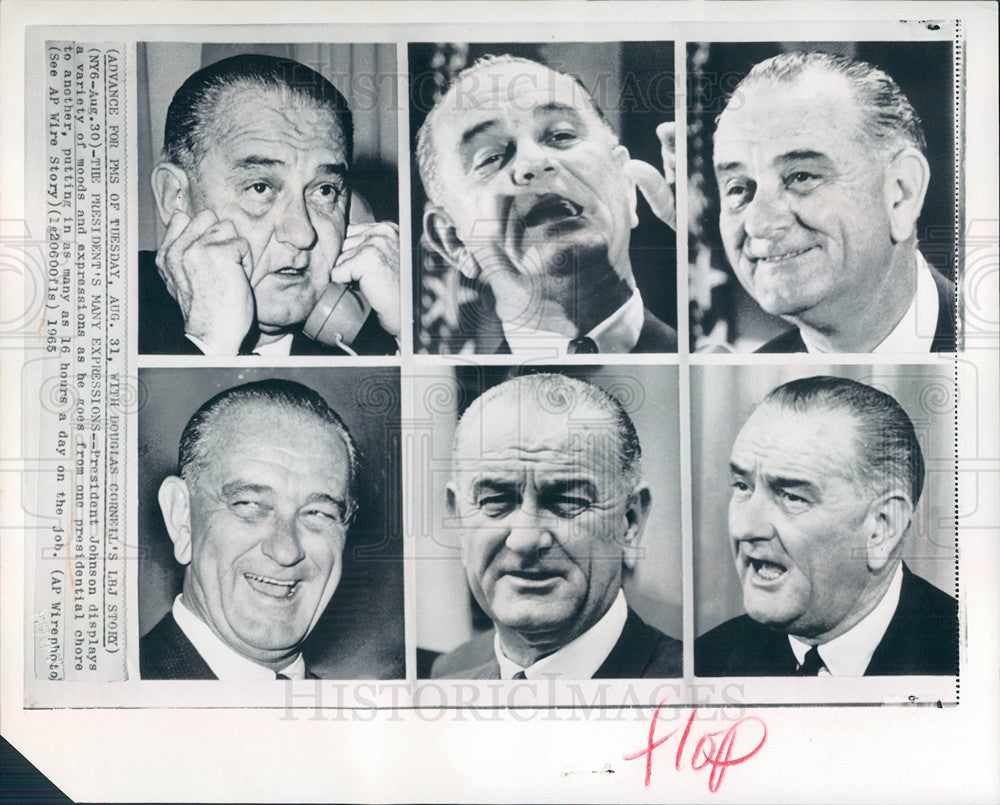 1965 Press Photo Lyndon B.Johnson President USA - Historic Images