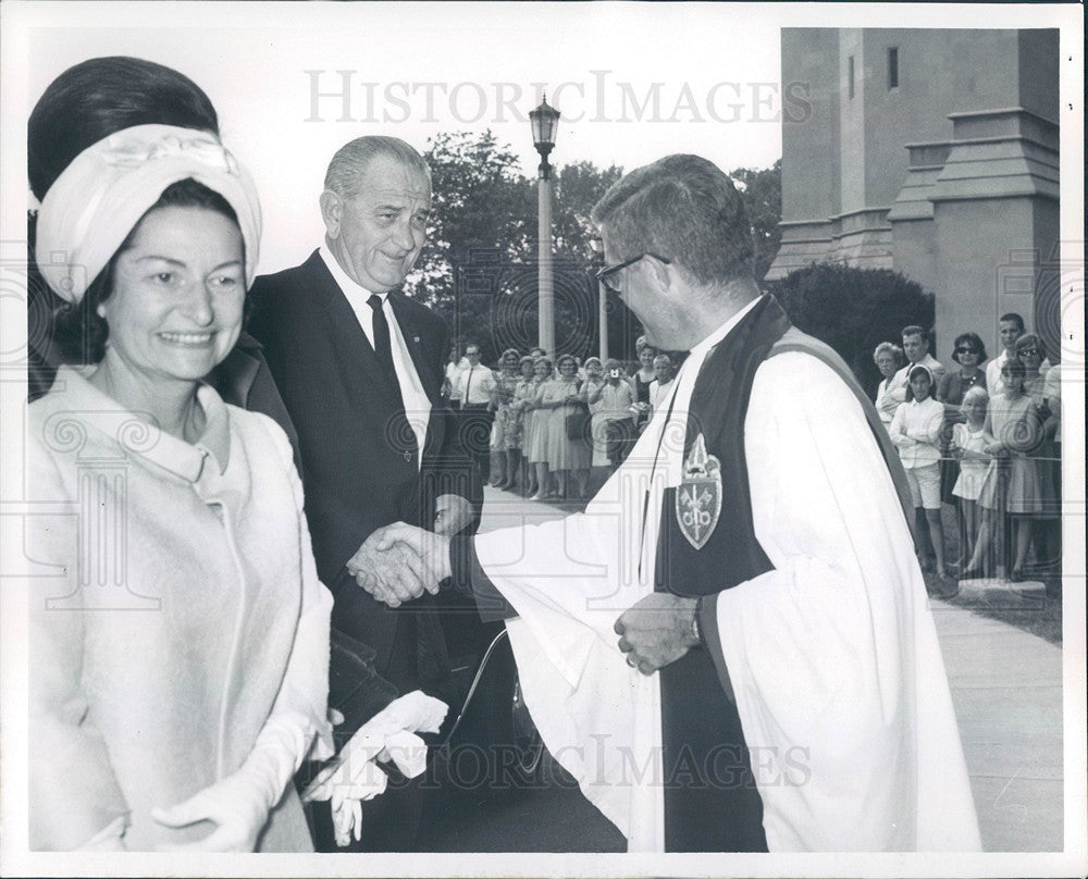 1966 Press Photo Cannon William Workman Lyndon Johnson - Historic Images