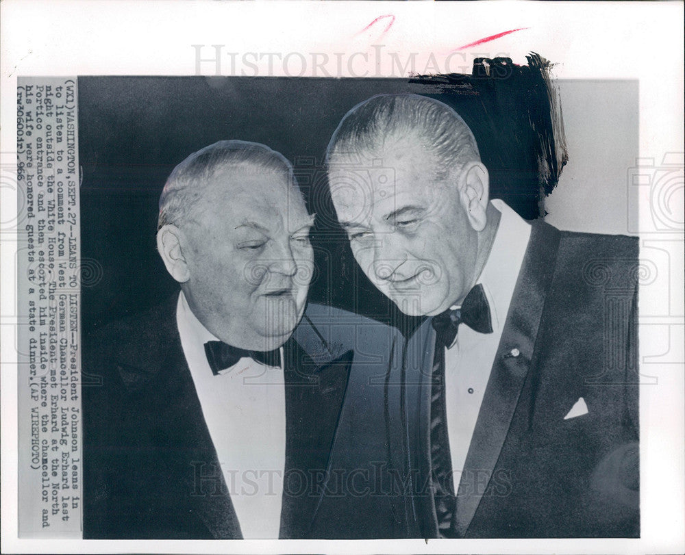 1966 Press Photo Lyndon B. Johnson President - Historic Images