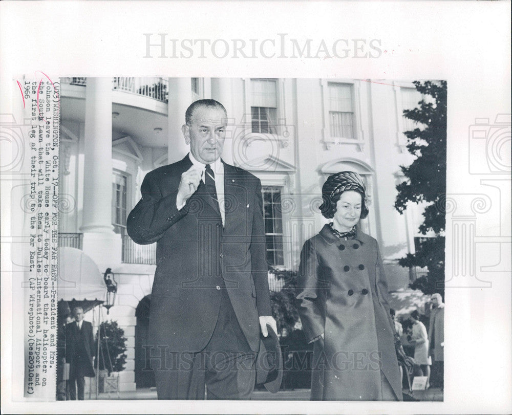 1966 Press Photo President Johnson, White House - Historic Images