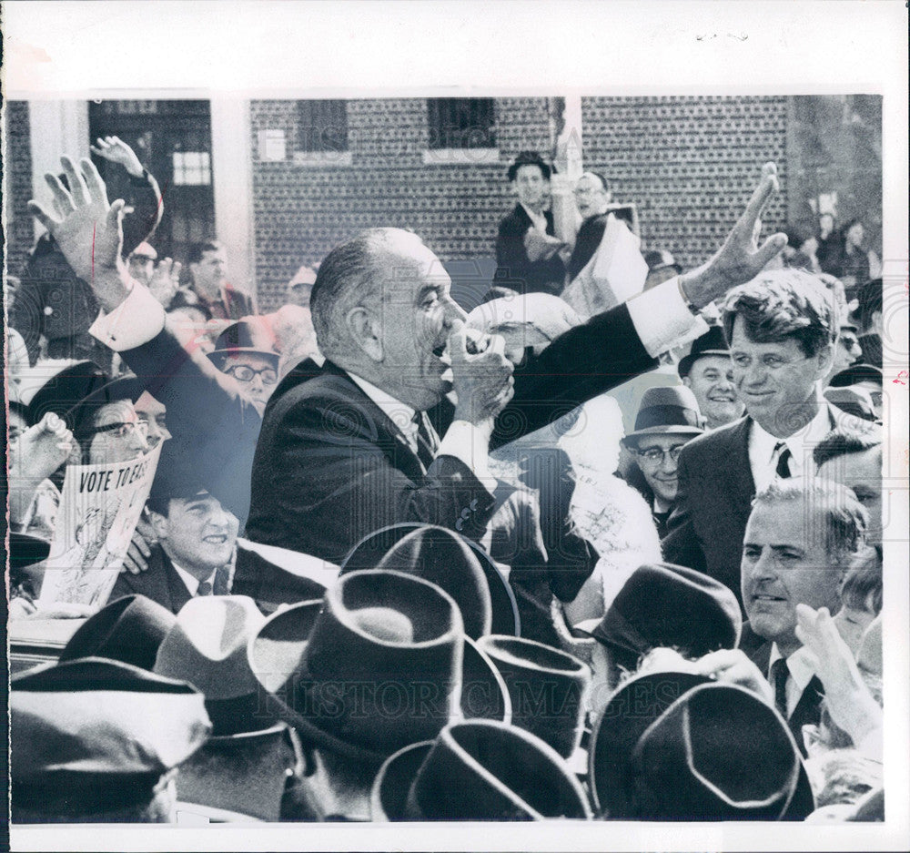 1966 Press Photo Lyndon B. Johnson 36th President U.S. - Historic Images