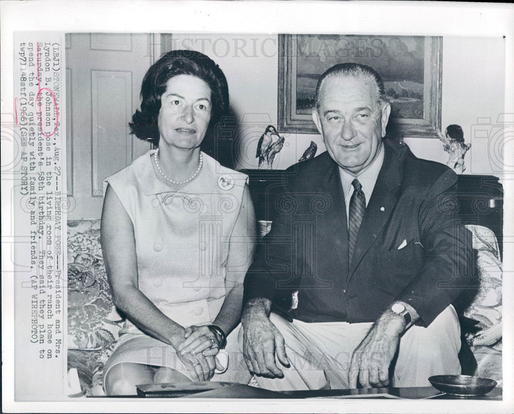 1966 Press Photo Lyndon B Johnson Birthday - Historic Images