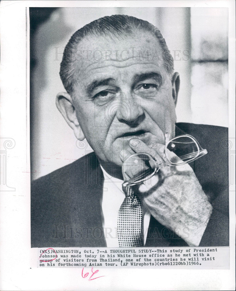 1966 Press Photo Lyndon Johnson former President - Historic Images