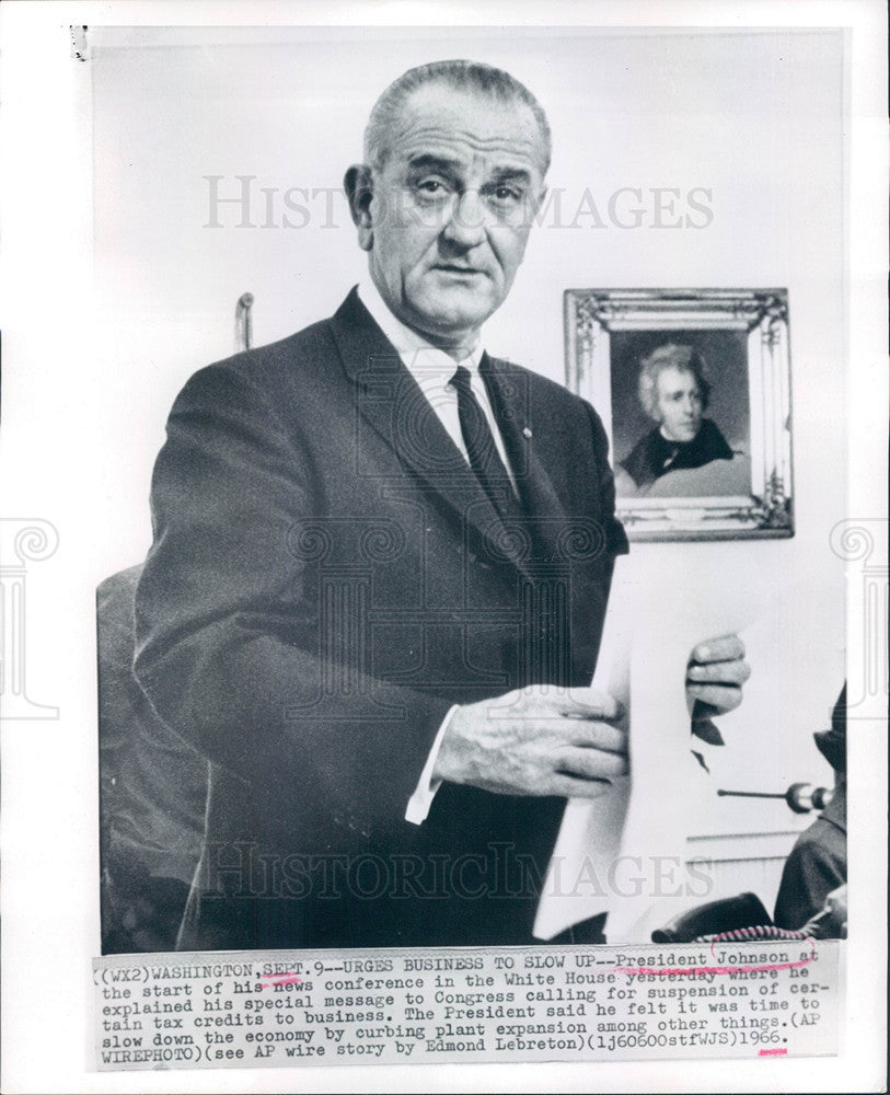 1966 Press Photo Lyndon Johnson Civil Rights LBJ - Historic Images