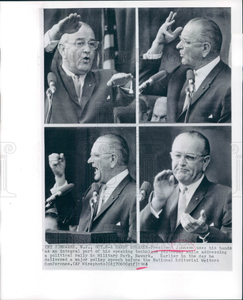 1968 Press Photo  President Lyndon Johnson Speaking - Historic Images