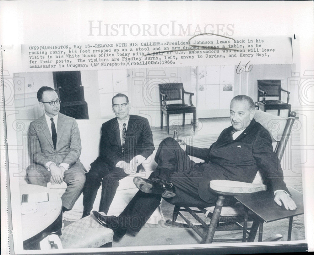 1966 Press Photo Findley Burns Henry Hoyt US Ambassador - Historic Images