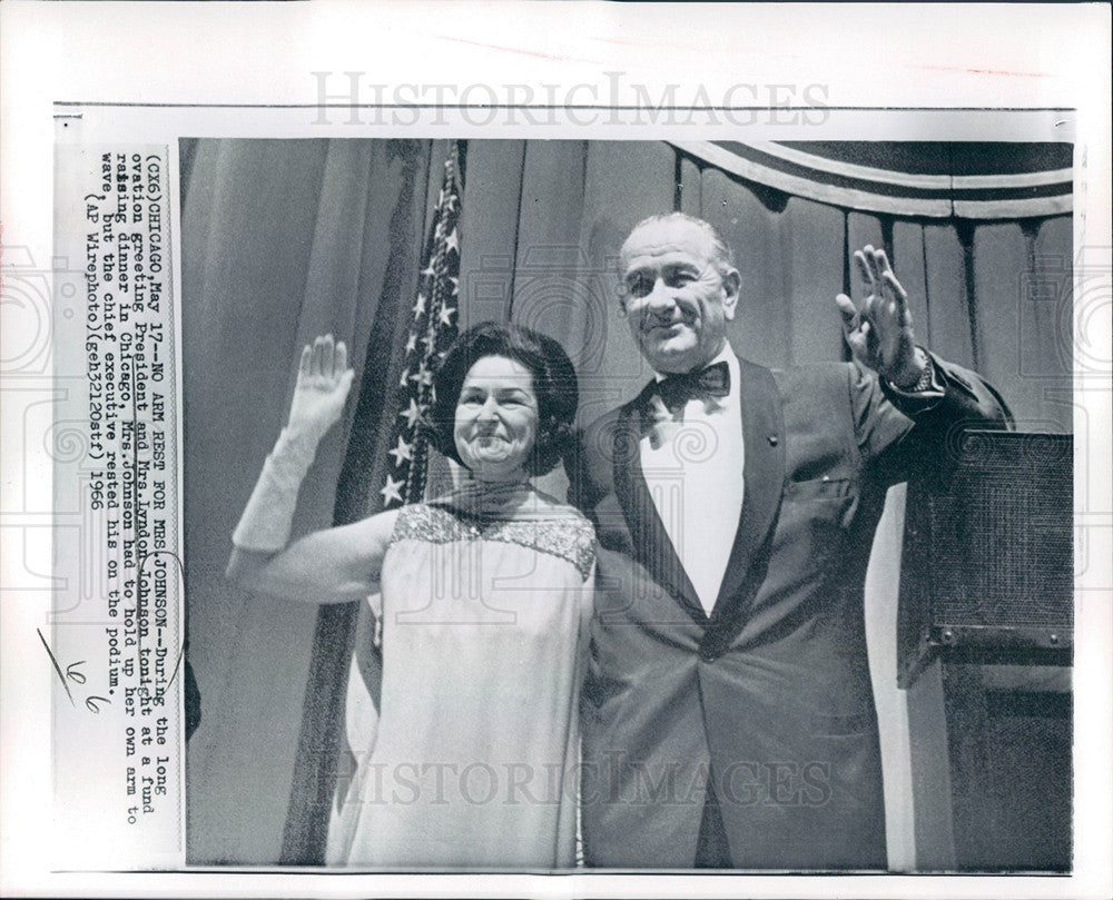 1966 Press Photo Lyndon Johnson Mrs Johnson - Historic Images