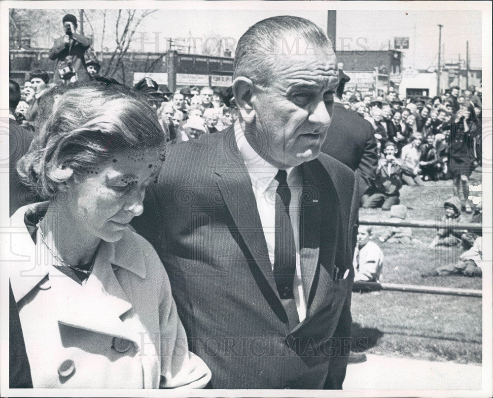 1966 Press Photo President Lyndon B. Johnson farewell - Historic Images