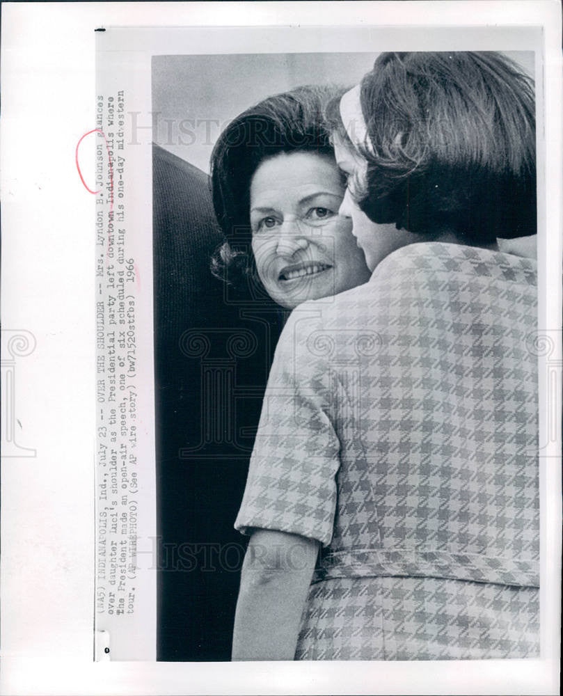 1966 Press Photo MRS.Lyndon Baines Johnson luci - Historic Images