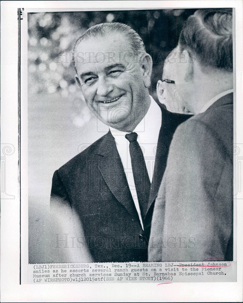 1966 Press Photo President Johnson visit Pioneer Museum - Historic Images