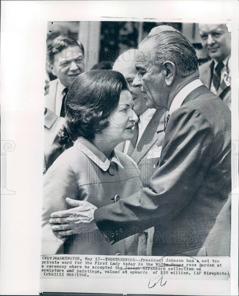 1966 Press Photo President Lyndon Johnson Lady Bird - Historic Images