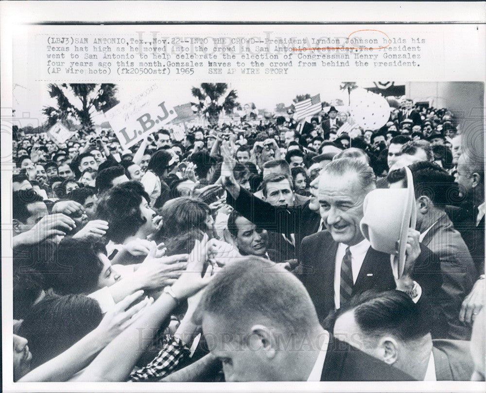 1965 Press Photo Lyndon Baines Johnson President us - Historic Images