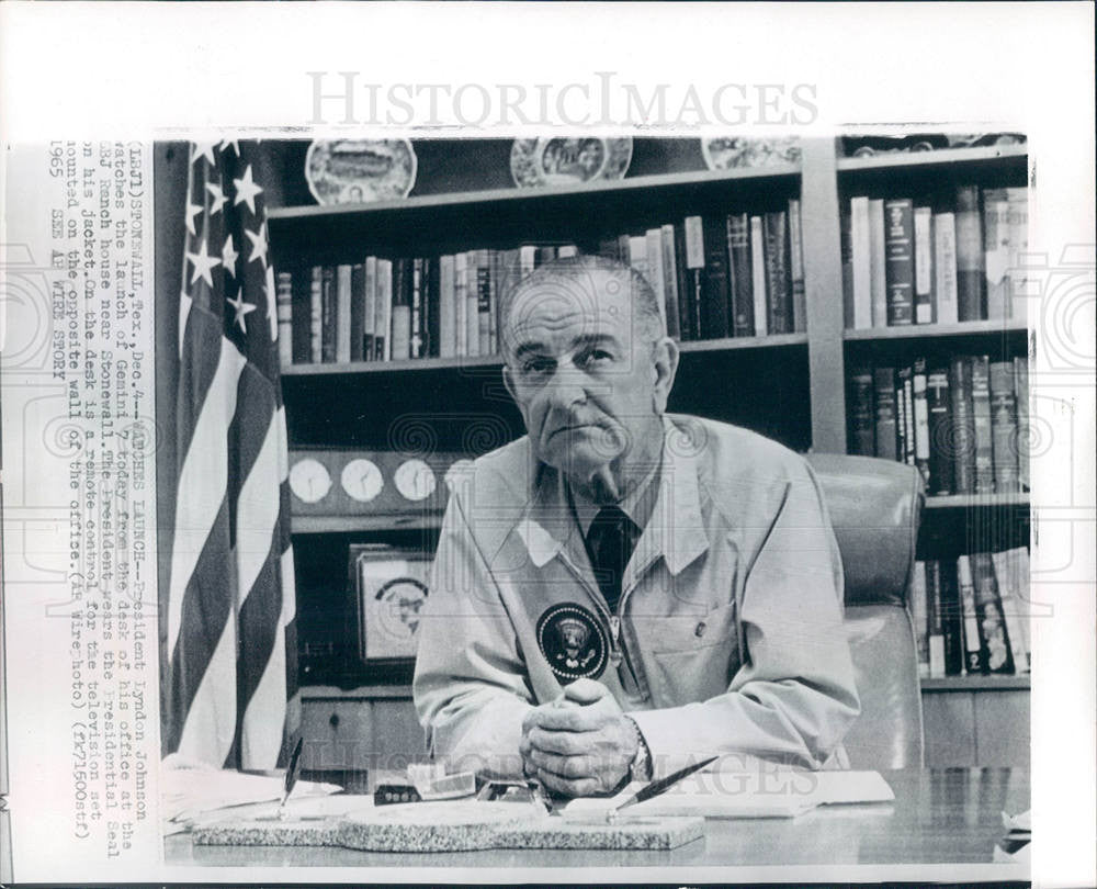 1965 Press Photo President Lyndon Johnson CBJ Ranch - Historic Images