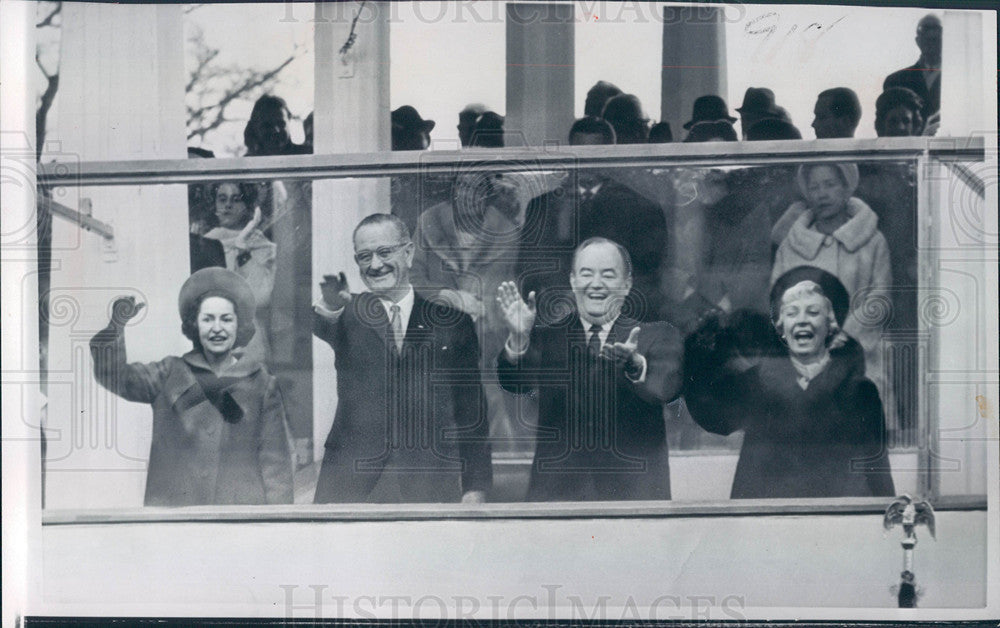 1965 Press Photo Lyndon Johnson Humphrey Inaugural - Historic Images