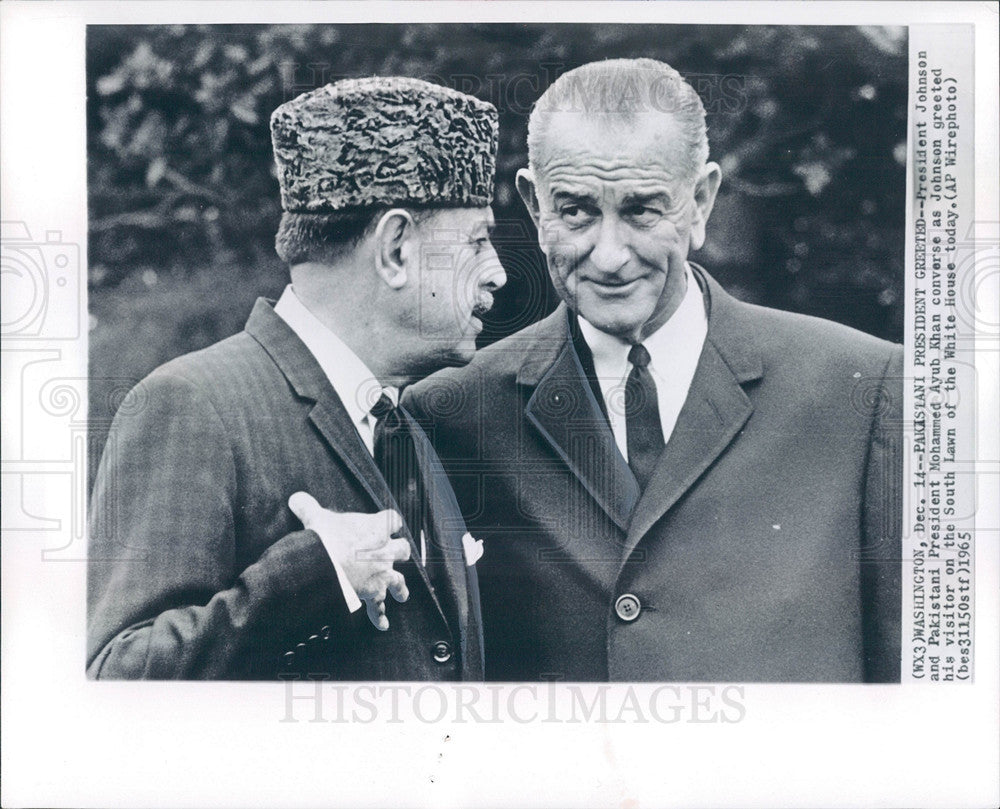 1965 Press Photo Ayub Khan, Johnson - Historic Images