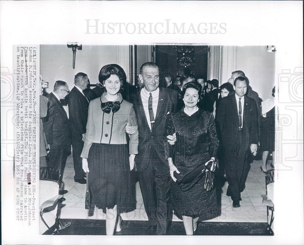 1965 Press Photo Lyndon B. Johnson 36th President U.S. - Historic Images