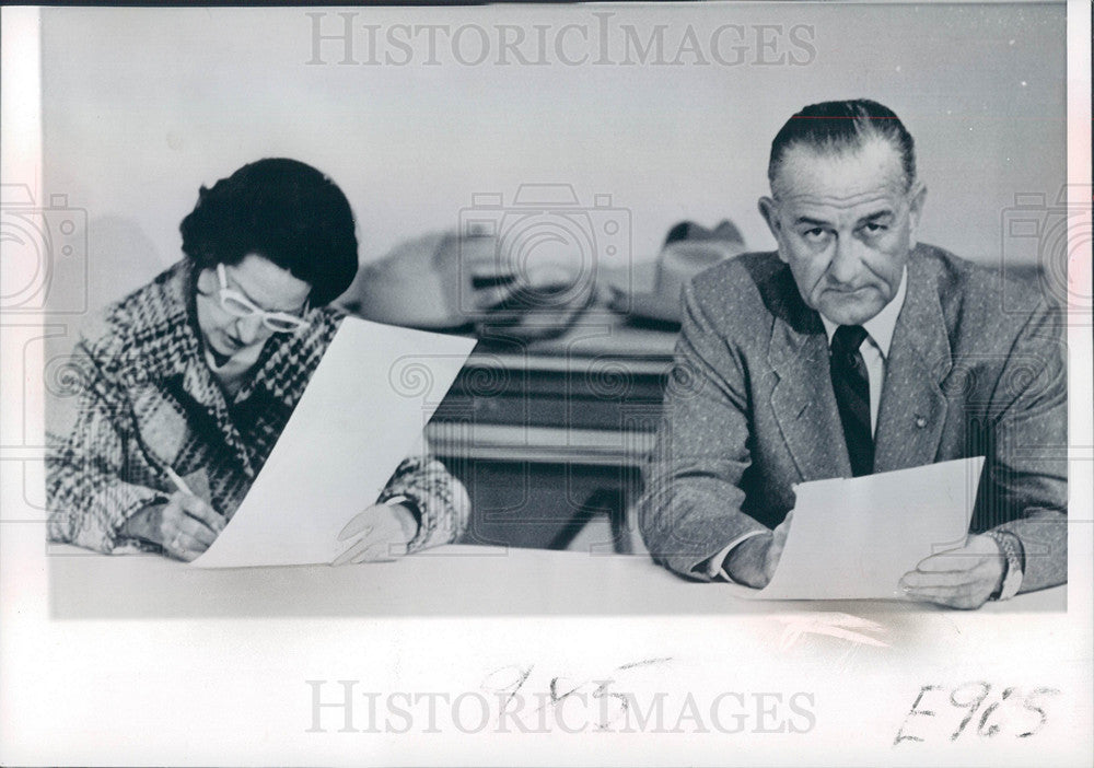 1965 Press Photo Lyndon B.Johnson President USA - Historic Images