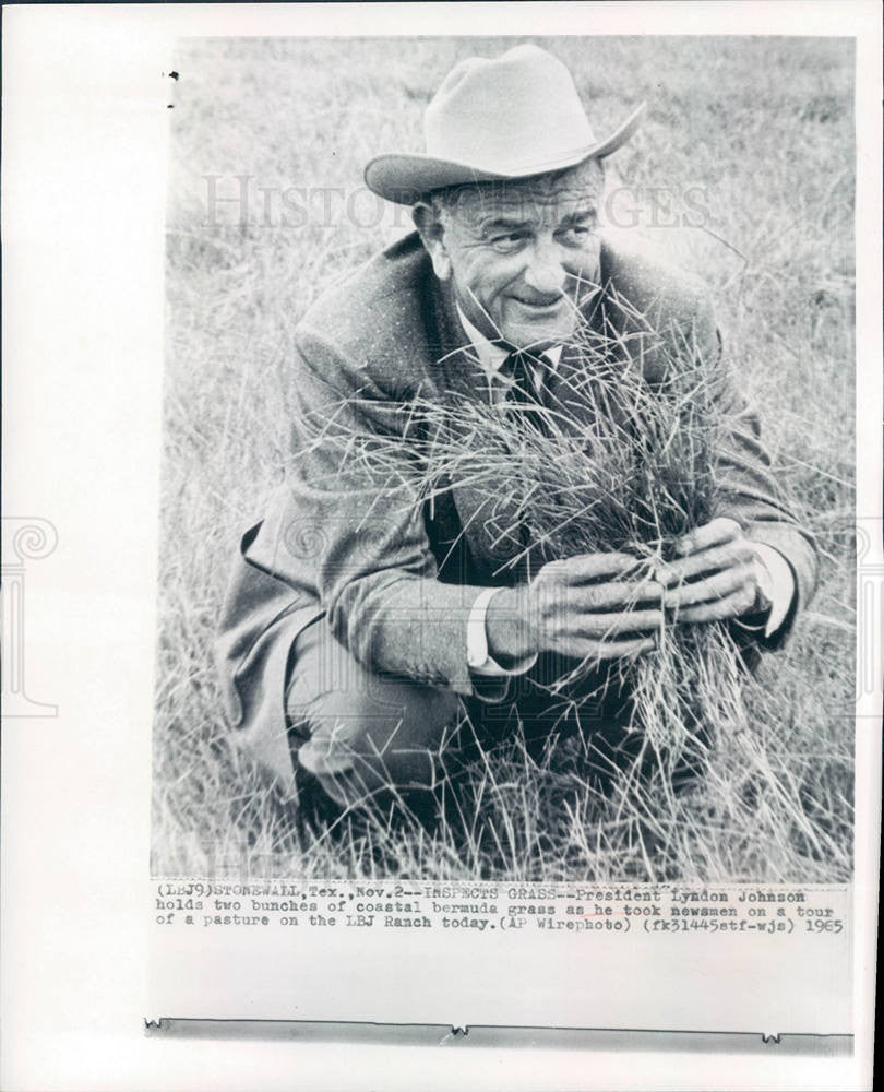 1965 Press Photo Lyndon Johnson former President - Historic Images