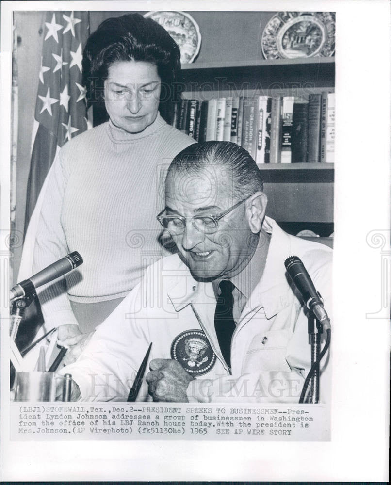 1965 Press Photo Lyndon B. Johnson U.S. President - Historic Images