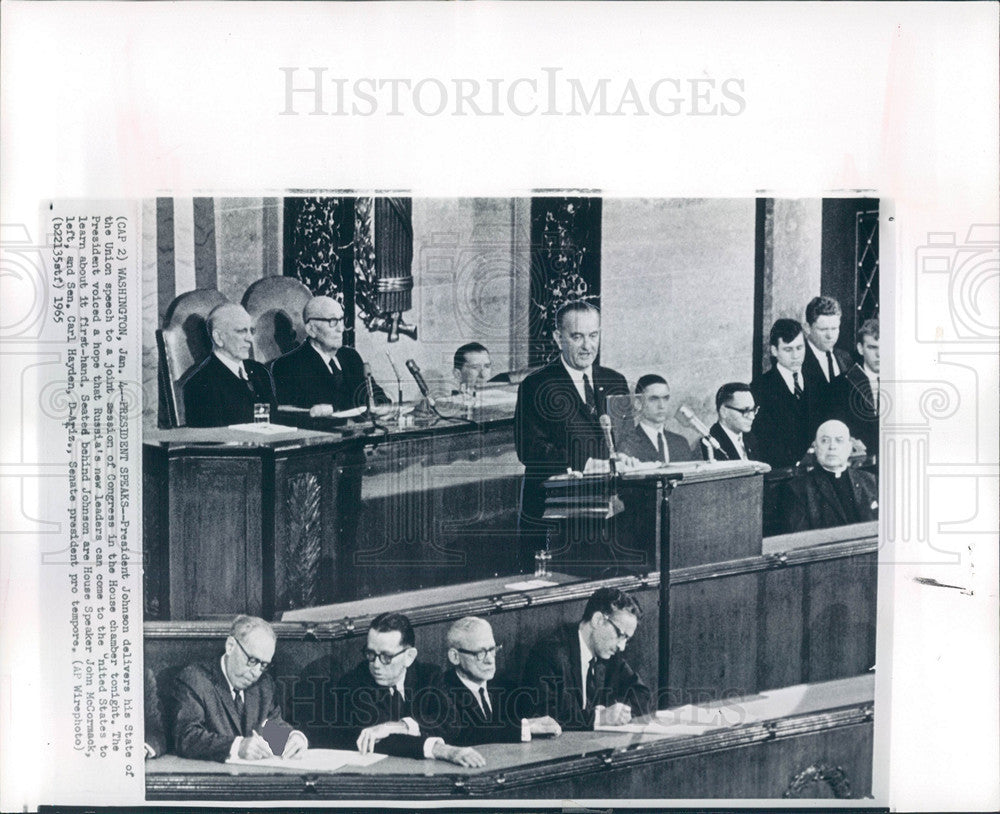 1965 Press Photo PRESIDENT JOHNSON Speech - Historic Images