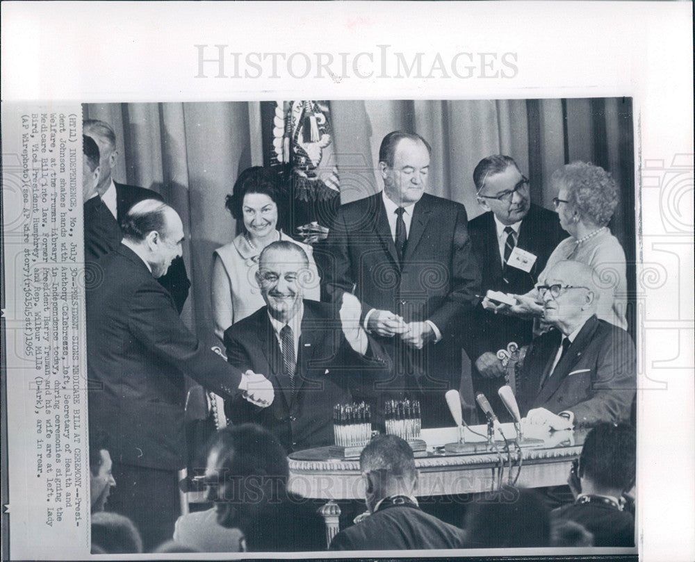 1965 Press Photo Lyndon Baines Johnson President us - Historic Images