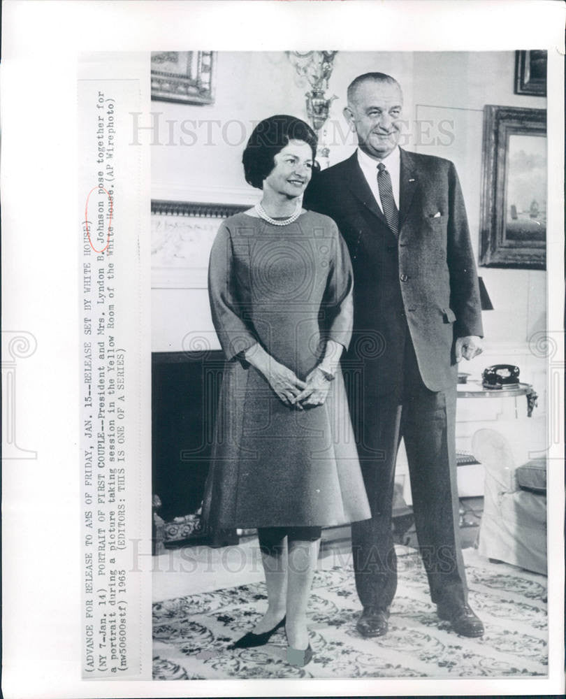 1965 Press Photo Mrs.Lyndon B. Johnson lady bird - Historic Images