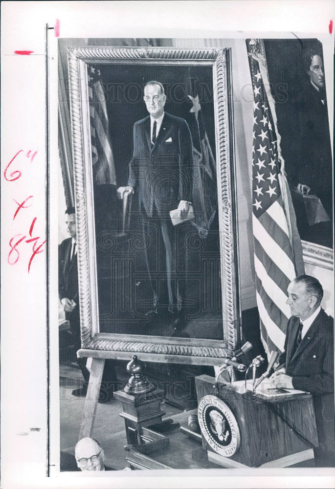 1965 Press Photo Lyndon Johnson portrait Texas senate - Historic Images