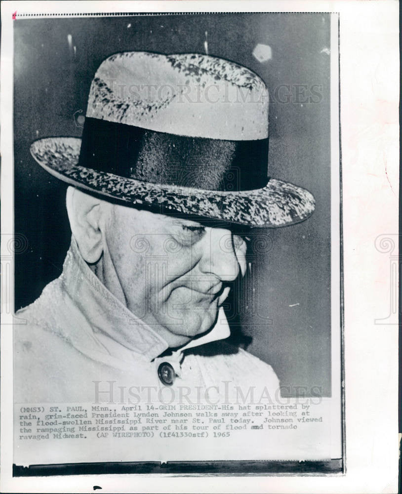 1965 Press Photo PRESIDENT LYNDON JOHNSON flood tour - Historic Images