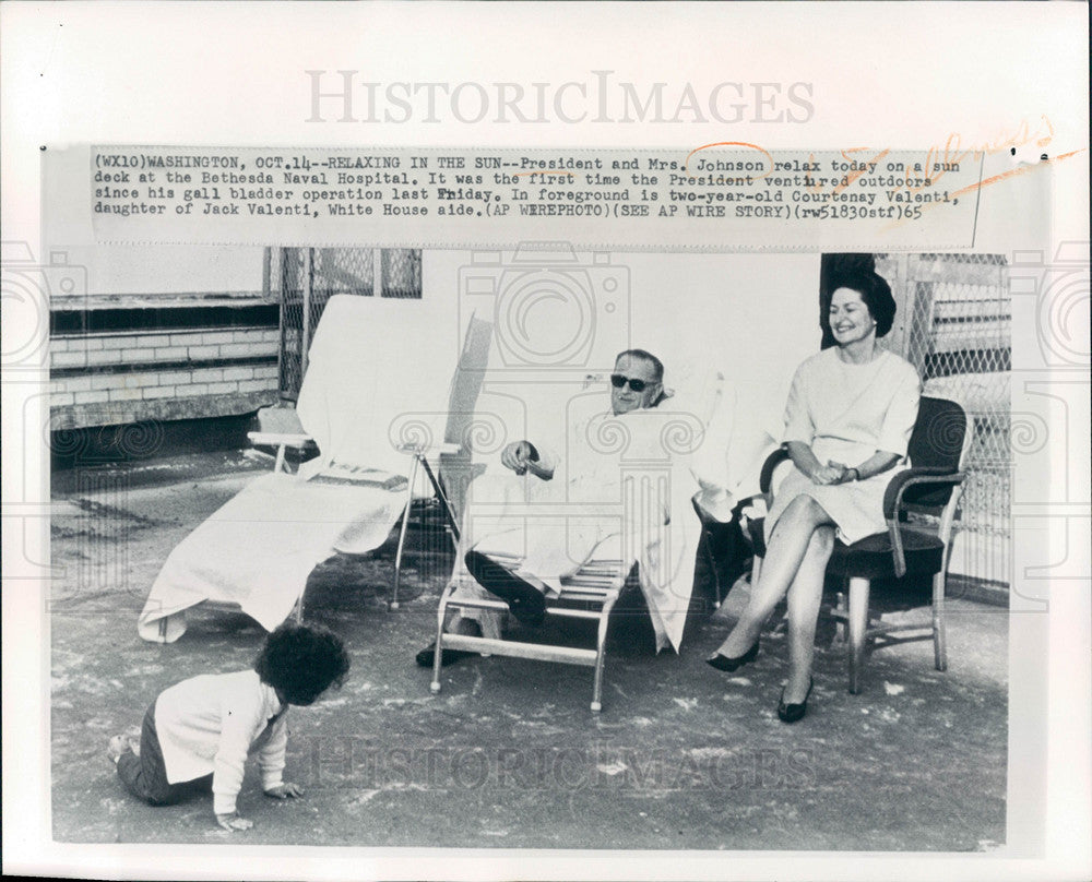 1955 Press Photo President, Johnson, Bethesda Naval - Historic Images