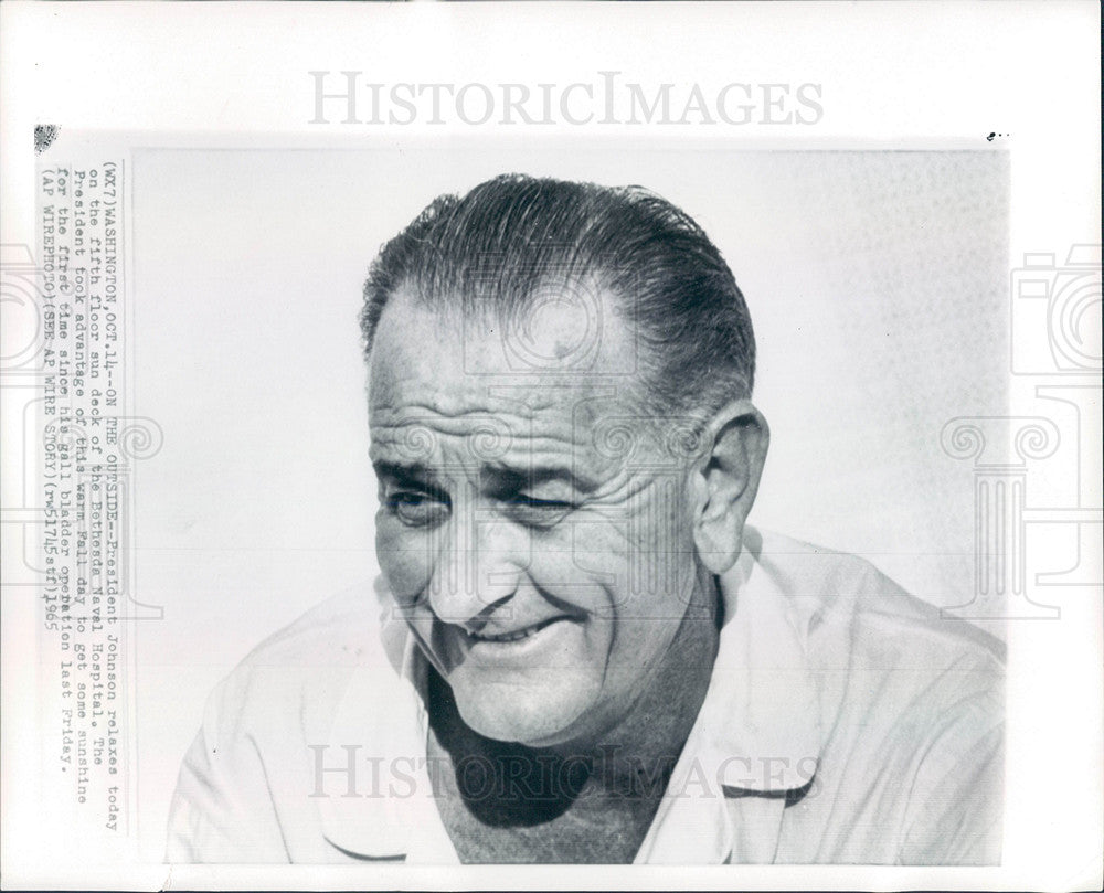 1965 Press Photo Lyndon Johnson 36th US President - Historic Images