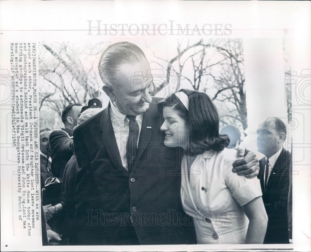 1965 Press Photo President Johnson Luci Johnson - Historic Images