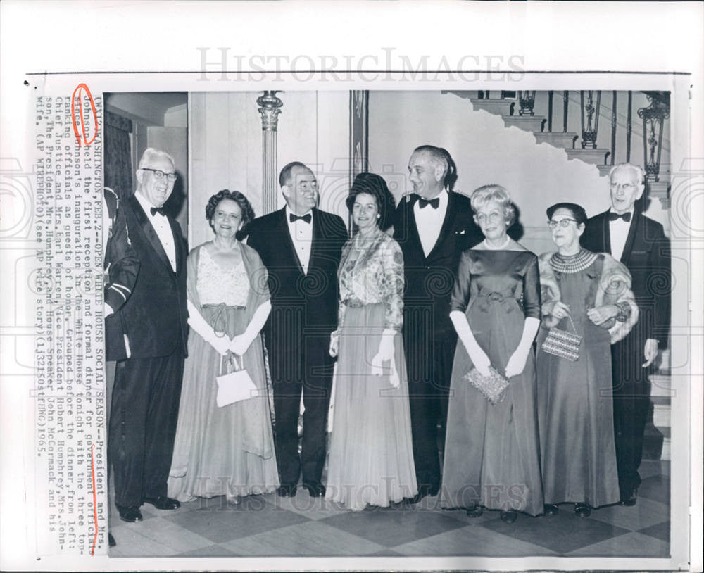 1965 Press Photo Lyndon Johnson president reception WX - Historic Images