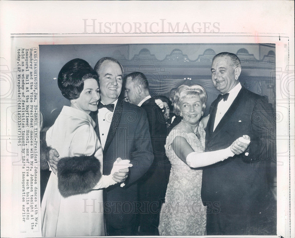 1965 Press Photo President Johnson Dance Hotel Humphrey - Historic Images